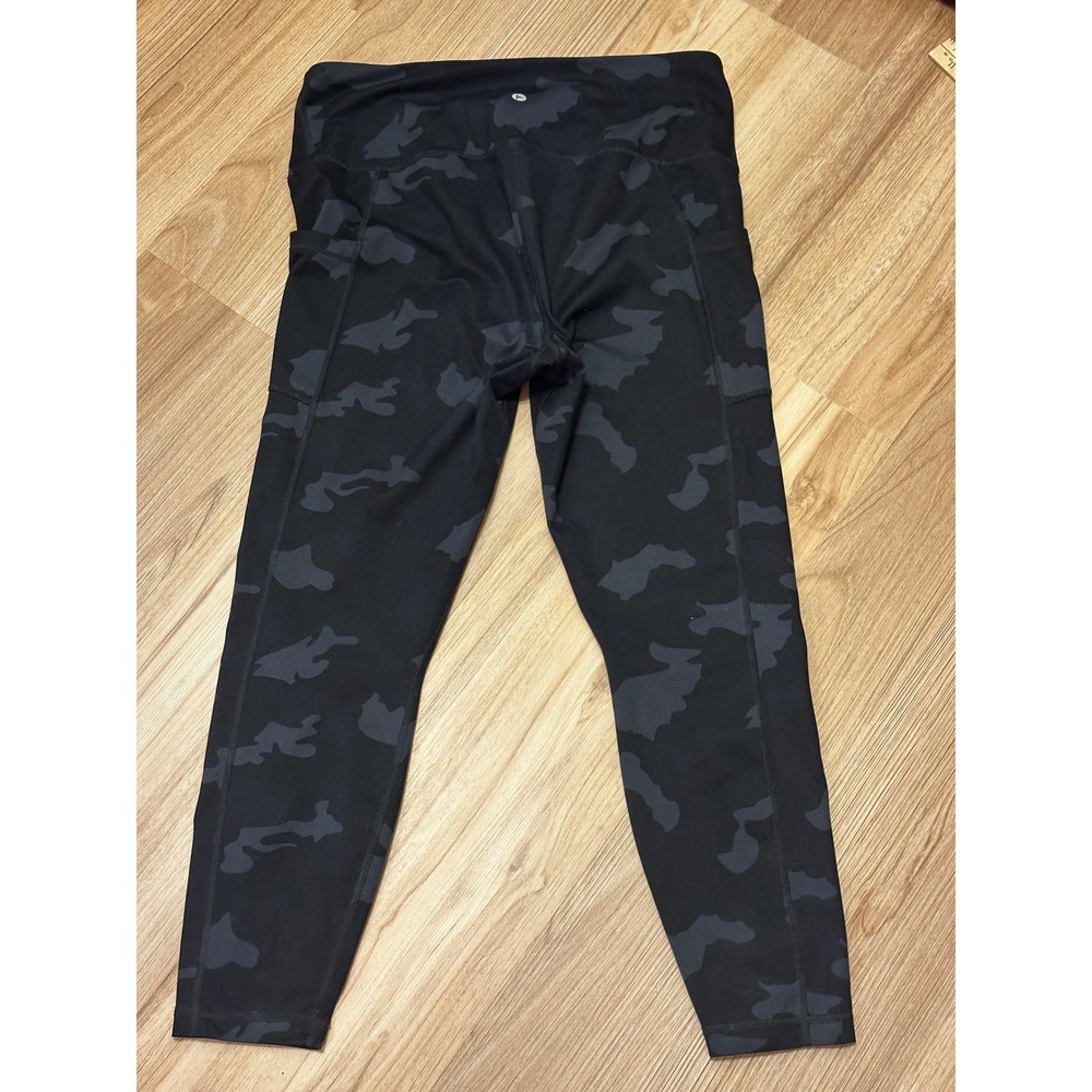 90 Degree by Reflex Womens XL Camo High Waist Side Pocket Leggings Black Gray - Picture 3 of 6
